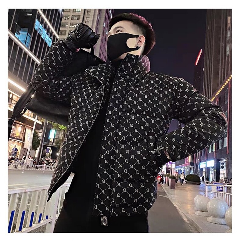 E10印花立领棉服男加厚外套新款上衣服男装痞帅棉衣,男装棉衣,星座308A-1（原309B-1）