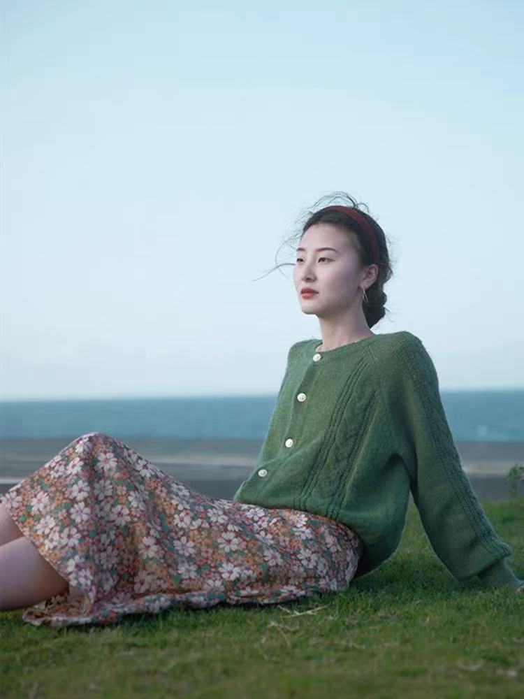 2025年秋季女士麻花长袖开衫,针织衫/毛衣,百纯羊绒