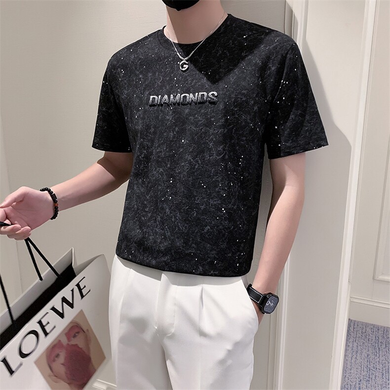 灰2小伙夏季水洗日常休闲T恤男圆领打底上衣男301A-1/T92/P45,男装T恤,星座301A-1