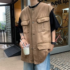牛仔马甲男夏季薄款潮牌日系复古ins外搭M37-P50，男装背心/马甲，星座1109-3