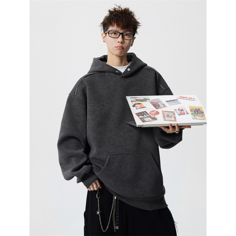 加绒加厚重磅砂洗做旧拉链连帽卫衣JF800-特P65控118加绒P70控128,男装卫衣,电商A422-1
