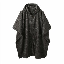山本暗黑风高定立体图案连帽斗篷中长款风衣潮A452--687，男装风衣，电商A452