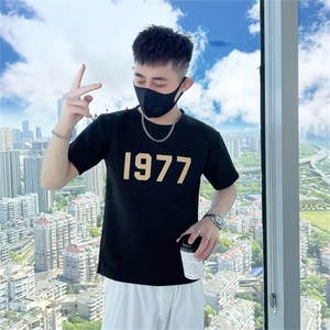 高级感短袖T恤男夏季潮牌痞帅半袖体恤2023薄款夏装上衣 T226图片