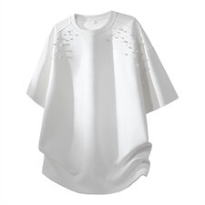 2026夏季含棉重磅中性潮牌圆领短袖重工艺钉珠设计T恤TC31203-P40，男装T恤，星座717