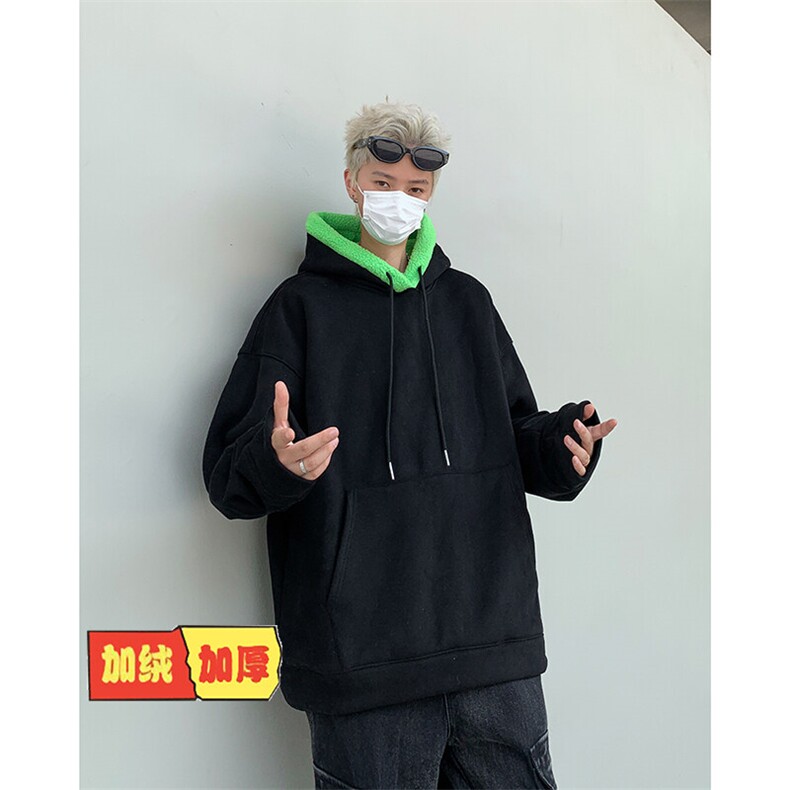 羊羔绒连帽卫衣女2024秋冬oversize加绒加厚宽松外套WY117-P45,女装短外套,星座308B-2