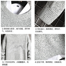 加厚加绒毛衣男大码毛线衣男针织衫M19280-P45加绒款-P65网格，男装针织衫/毛衣，电商A040A