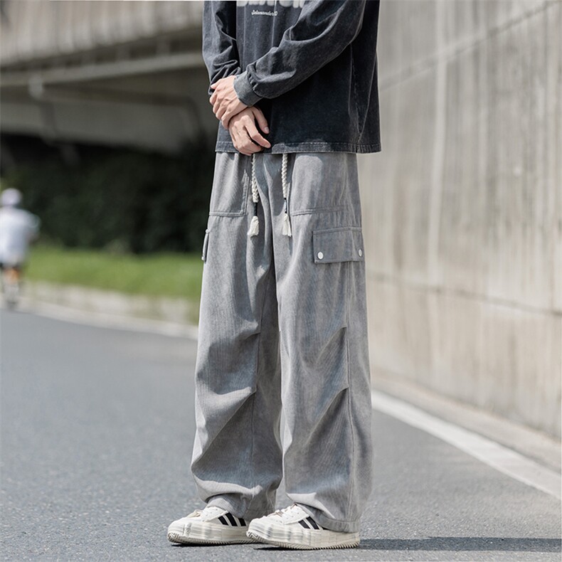 灯芯绒休闲工装裤男2025秋季新款宽松百搭直筒裤子-A2236TP45控79,男装休闲裤,电商B241