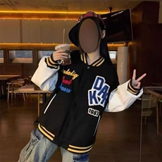 1506-1/J9281/P60复古刺绣字母棒球服外套男女春秋款潮宽松夹克，男装夹克，星座1506-1
