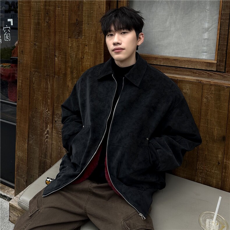 仿水貂大理石座山雕棉服男皮夹克棉衣外套12248-P128,男装夹克,电商C307