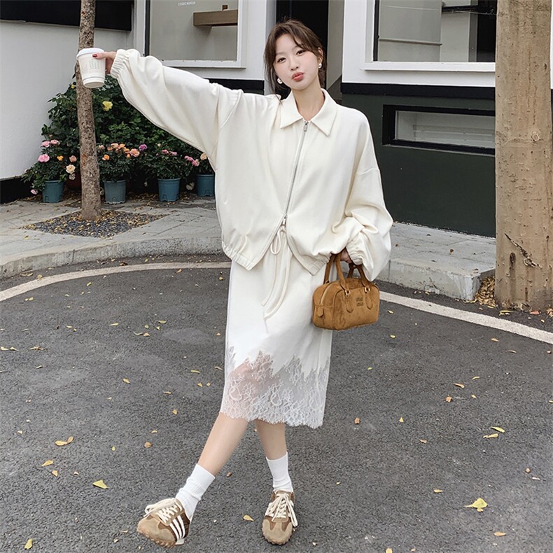 2025春季新款蕾丝拼接休闲套装2C053款号796批180控268,女装套装/套裙,2C053