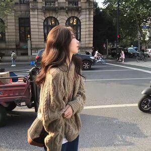 2025年秋季新款百搭女士麻花女士长袖套头衫图片