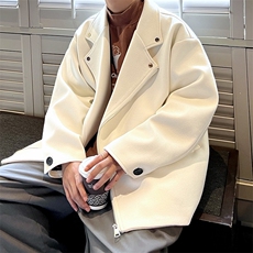 毛呢风衣男2026秋款大衣大码衣领夹克外套A071-F02-P98，男装夹克，电商A071