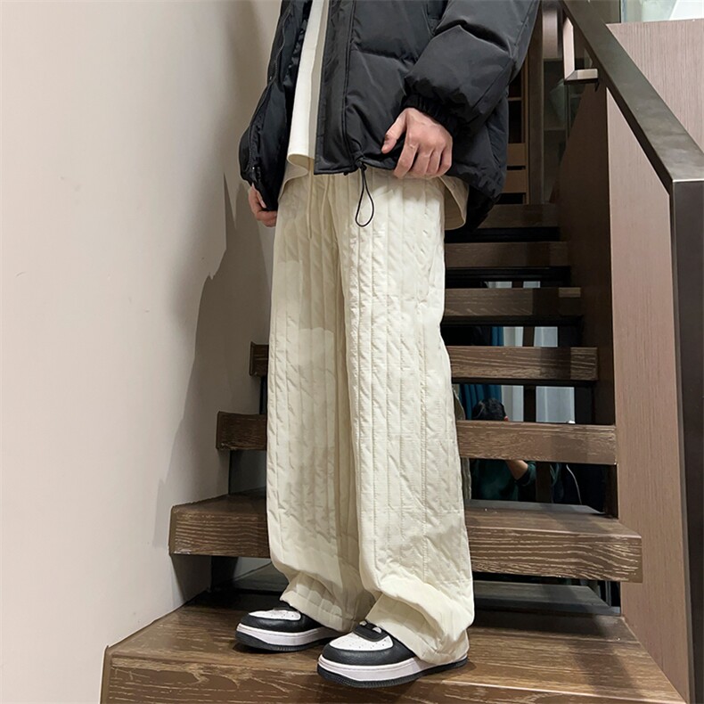 04秋冬季竖条纹夹棉加厚棉裤潮阔腿裤XZ211-1-K2377-P65,男装棉裤,星座211-1