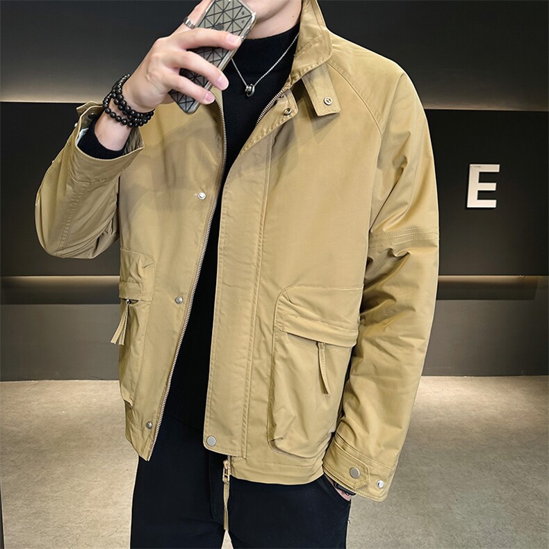 2024店主风加棉加厚休闲工装夹克保暖棉服立领外套男18866-P150,男装夹克,电商A413