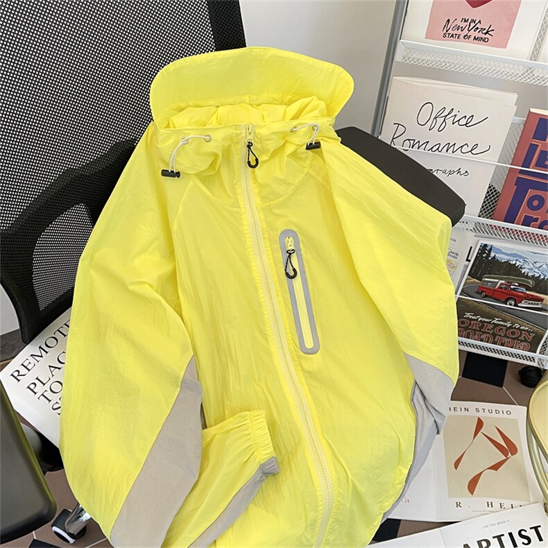 2024年夏季新款港风日系复古冰丝邹真抽绳连帽防晒衣男FS113-P50，男装防晒衣，星座313A(原308A-2)