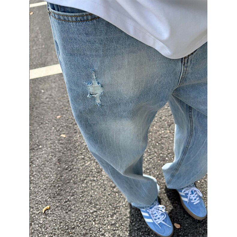 【高质量档口现货特45量大可谈】男破洞裂纹牛仔裤XZ610A-N33025,男装牛仔裤,星座610A