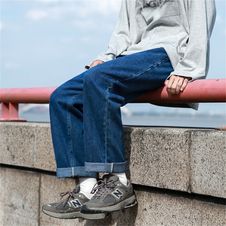 牛仔裤男士秋季ins潮牌复古休闲裤子高街直筒裤A080-9291-P35,男装牛仔裤,电商A080