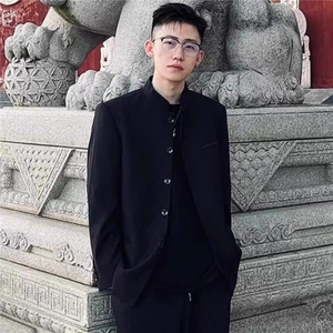 新中式中山装男夹克外套痞帅赵山河同款春秋上衣潮图片