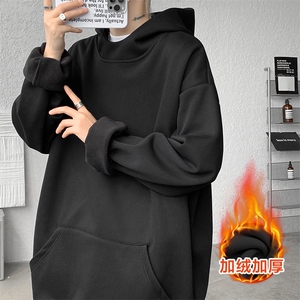 8XL-M连帽卫衣硬挺连帽卫衣男美式复古重磅帽衫加绒外套WY9105P68图片