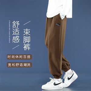 美式百搭潮牌宽松束脚重磅卫裤男休闲长裤子 WK606-1特批24图片