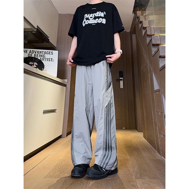 图案已做版权美式伞兵裤男宽松薄款休闲条纹工装裤K655-P50控68,男装工装外套,星座205-5