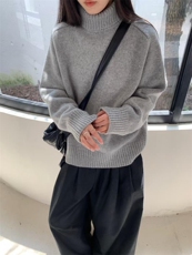 常规款通勤套头高领纯色经典女士气质毛衣高级，女装针织衫/毛衣，圣旺供货