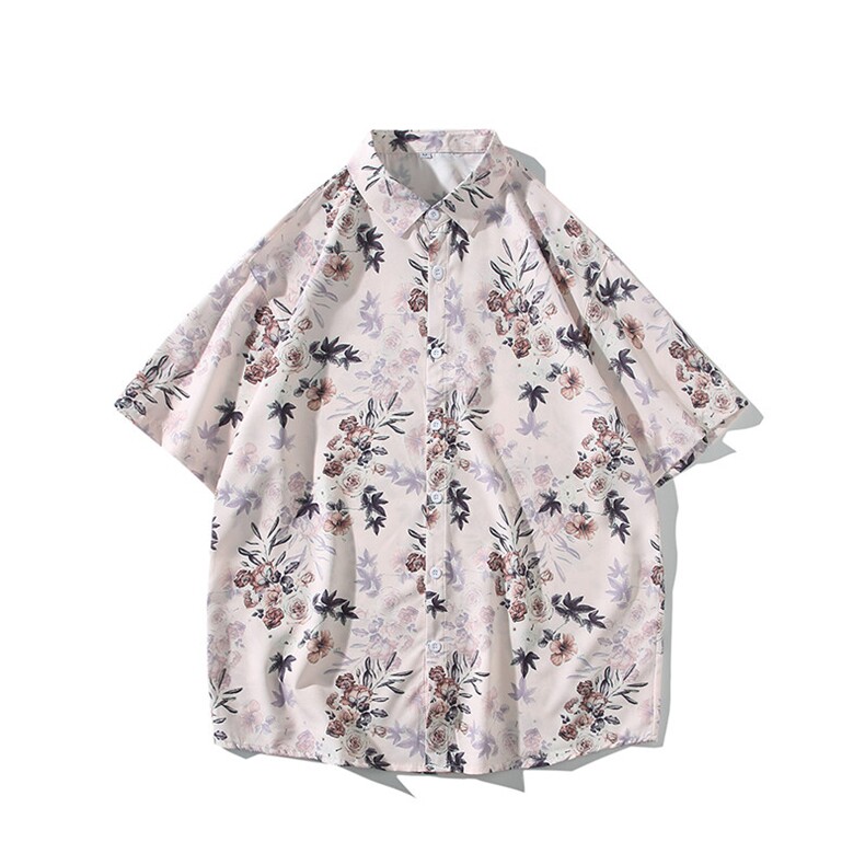 精品花衬衫大码男短袖夏季痞帅休闲上衣服外套翻领衬衣A012/P35,男装衬衫,电商A012