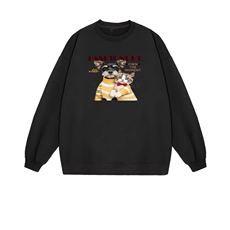 2025年秋季通勤通勤通勤套头长袖雪纳瑞和猫，女装卫衣/绒衫，花可