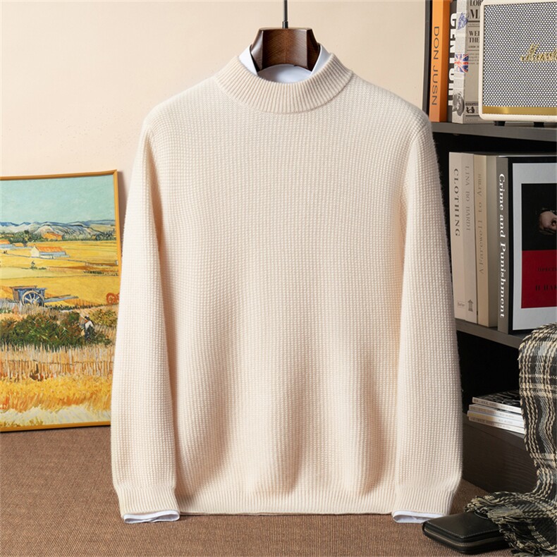 2025年秋季新款七针双股加厚针织羊绒衫时尚休闲通勤百搭，男装羊绒套衫，星纬羊绒