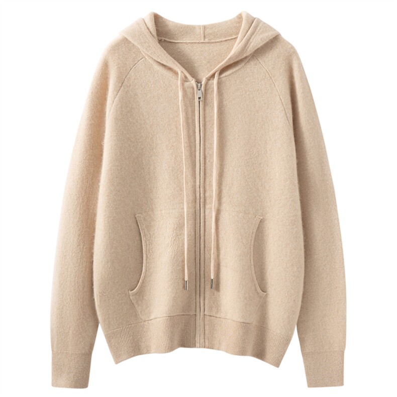 2025年秋季常规通勤单件加厚宽松柔软有弹力时尚百搭通勤开衫，女装针织衫/毛衣，萨奥羊绒