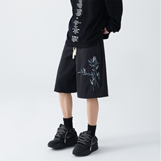 夏季新款新中式刺绣五分裤宽松百搭短裤B315-K24129-p35控48，男装牛仔裤，电商B315