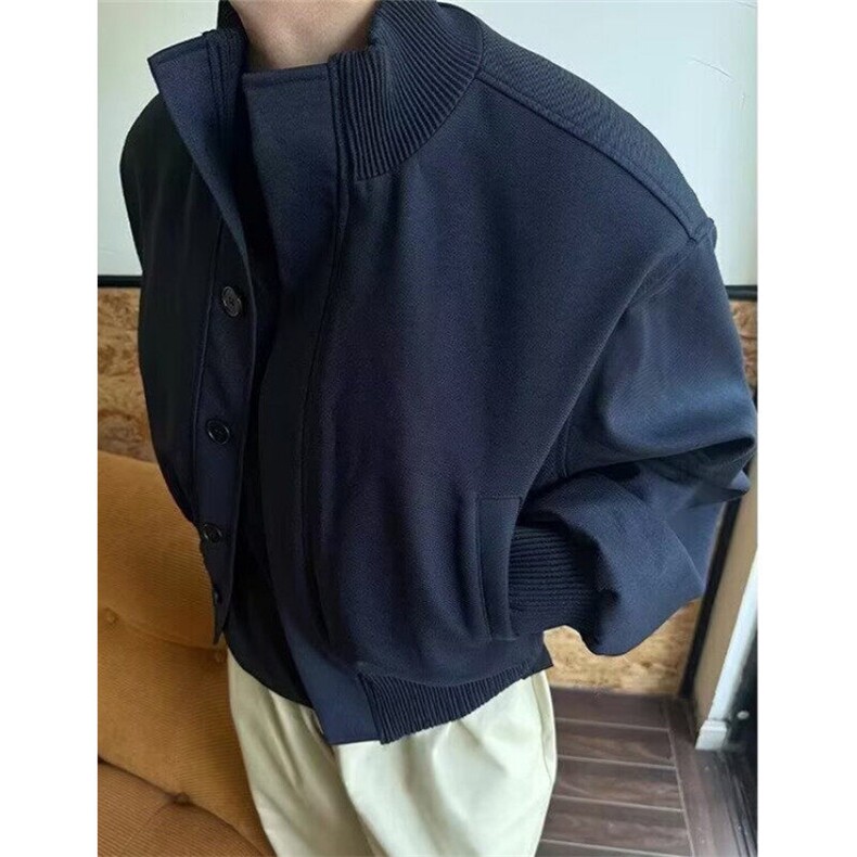 复古短款垫肩外套男春秋设计cleanfit休闲立领飞行夹克JB969,男装夹克,星座1116A（原606A-3）