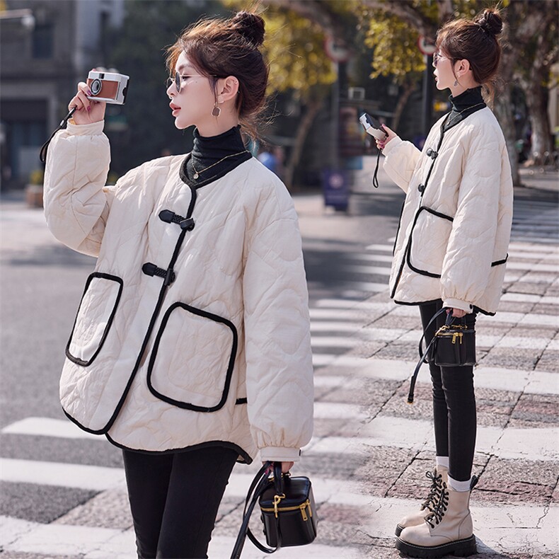 2023年冬款新款小香风圆领韩版短款90绒羽绒服外套中长款，女装羽绒服，瑶迪依秀