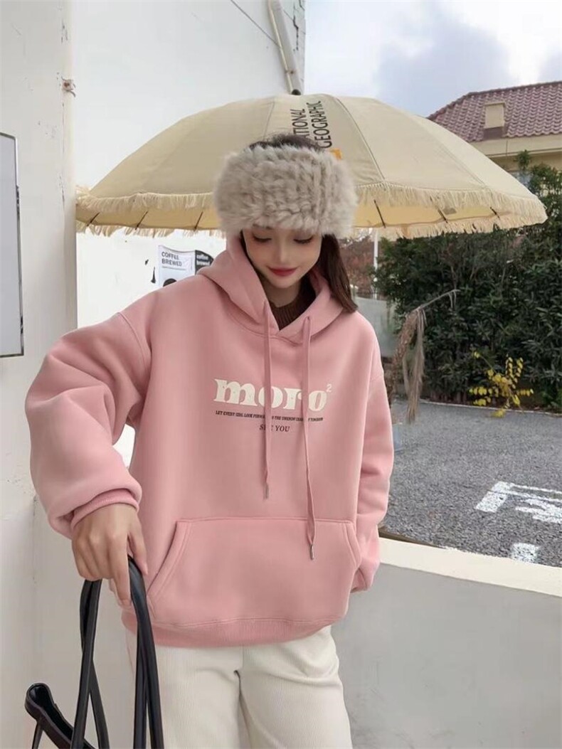 戴帽加高领加绒卫衣，女装卫衣/绒衫，泽妤