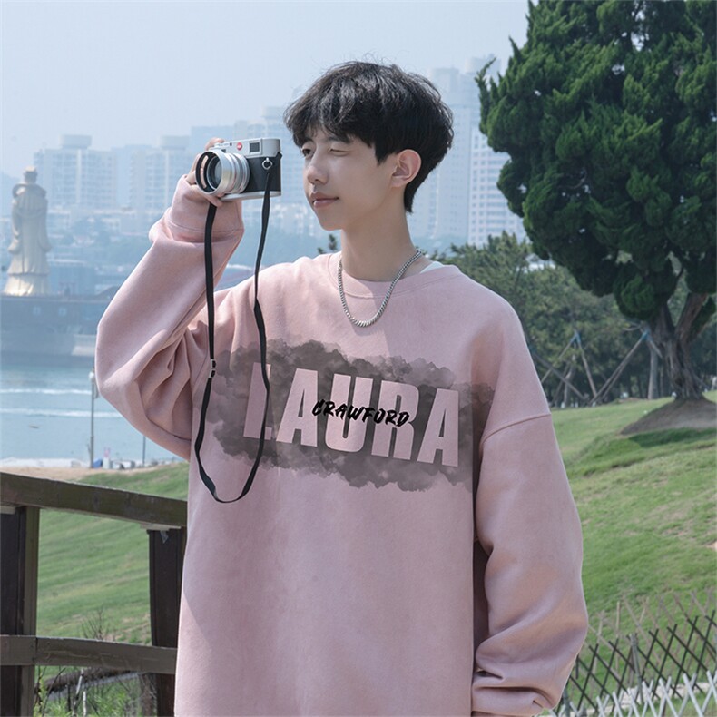 2025秋季男潮流休闲wyjp4378卫衣圆领麂皮绒特p35控69,男装卫衣,星座605(原A050)