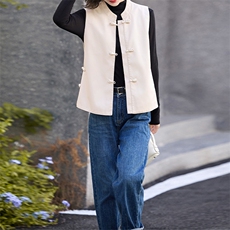 pu皮马甲短外套女2024秋季新款立领宽松外搭背心坎肩马夹，女装马甲，江南女神