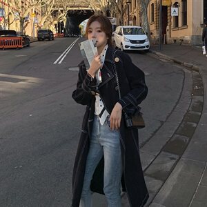 高点击新款中长款风衣,粉色风衣怎么搭配才好看图片