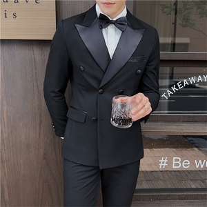 品质西服套装男三件套韩版修身商务休闲西装婚礼西装KTZ916-P315图片