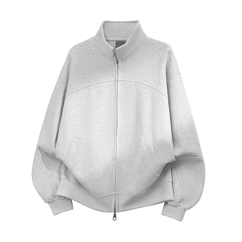 重磅boxy短款全棉450克开衫双拉链卫衣短宽立领外套男RH5321-P55，女装短外套，星座610B-1