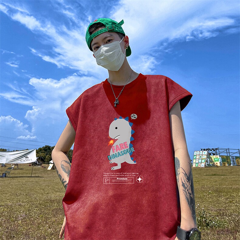 量大优供视频得物直播品230克夏季麂皮绒背心无袖T恤BJ365，男装背心/马甲，电商A486