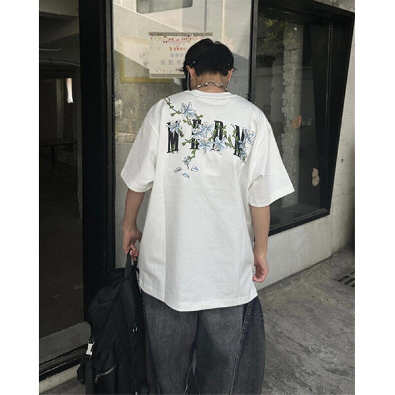 潮牌嘻哈花卉美式复古重磅圆领短袖T恤男款痞帅宽松上衣TW36,男装T恤,星座1116A（原606A-3）