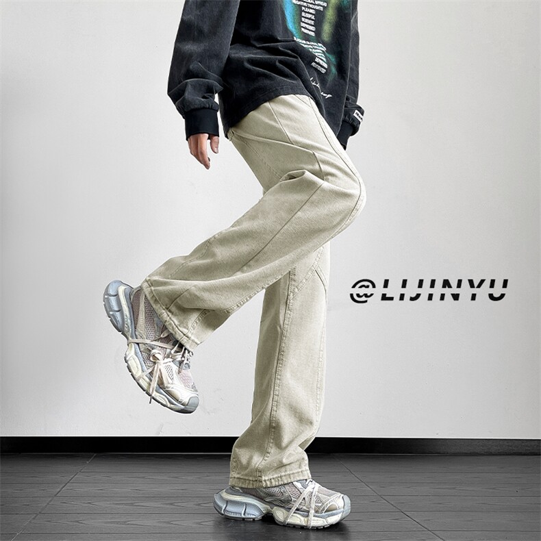 时尚重磅纯黑色微喇牛仔裤男hiphop水洗复牛仔裤K790-特批45,男装牛仔裤,星座718-1