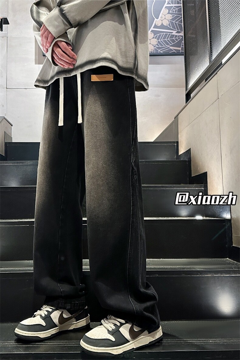 XZ616秋季重磅设计感贴标分割休闲牛仔长裤TY1010特P65控78,男装休闲裤,星座512A（原616）
