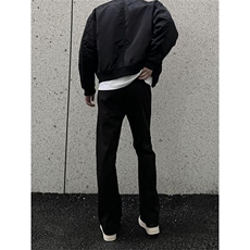 黑色星空尼加厚西裤男秋冬款美式高街显瘦休闲直筒毛呢阔腿裤子，男装西裤，星座302B