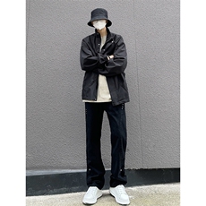B221美式ins高街暗黑小众个性铆钉小脚牛仔裤LK23142-P65控88，男装牛仔裤，电商B221