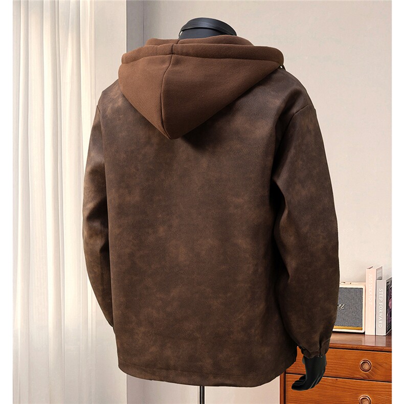 1PU皮假两件复古做旧面料金属装饰大码M-5XL夹克男JK77767P108控，男装夹克，星座226-2