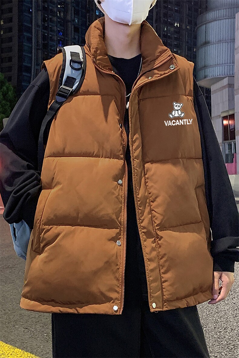 港风冬季新款立领马甲白鸭绒羽绒服男潮宽松男MJ611P115控158,男装羽绒服,电商A268A