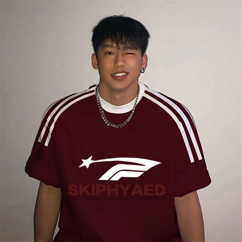 夏季美式高街重磅纯棉三条杠织带撞色男女短袖T恤ZD299-特P30,男装T恤,电商A486
