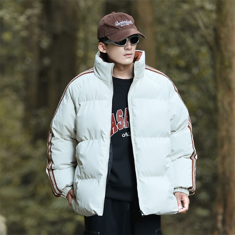 品质公版三条杠纯色棉衣新款立领棉衣男款三条杠情侣外套二开棉服,男装棉衣,电商A409-1