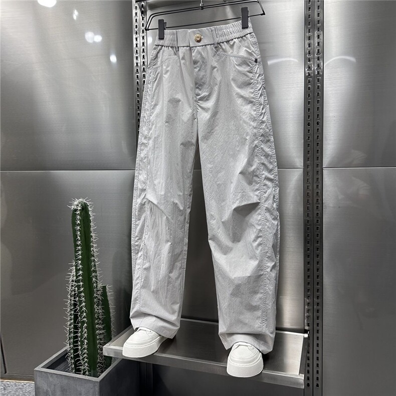 百搭痞帅阔腿小弯刀裤男2025夏季轻薄款美式高街冲孔设计小弯刀裤,男装休闲裤,星座1210-1